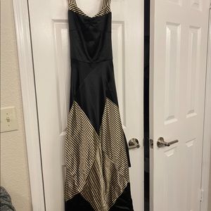 Ralph Lauren Silk Evening Gown Black and Gold